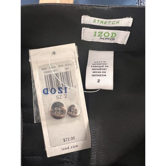 Izod XFG Black Stretch Microfiber Golf Pants Size 2 NWT UPF-50 - Picture 4 of 5